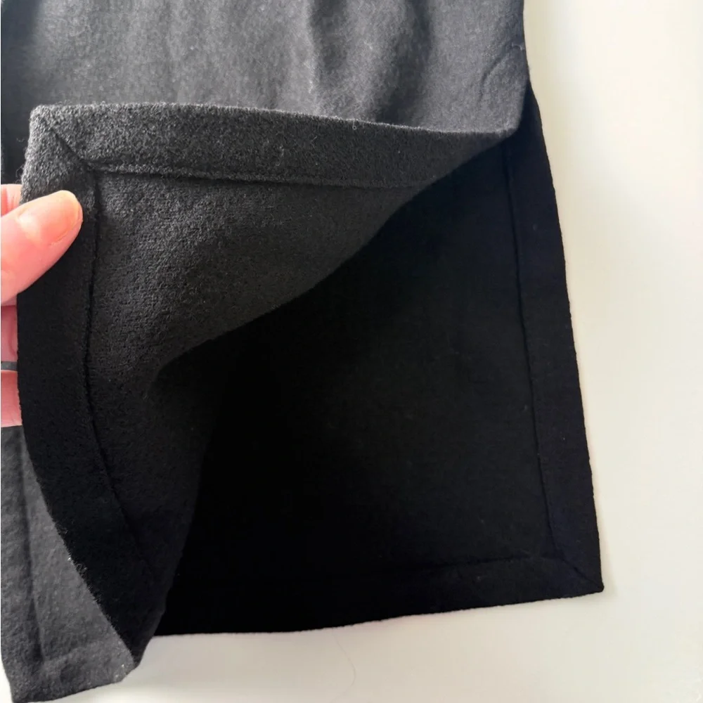 Eileen Fisher Women's Black 100% Wool Button Up Cardigan‎ Side Slit Small Career